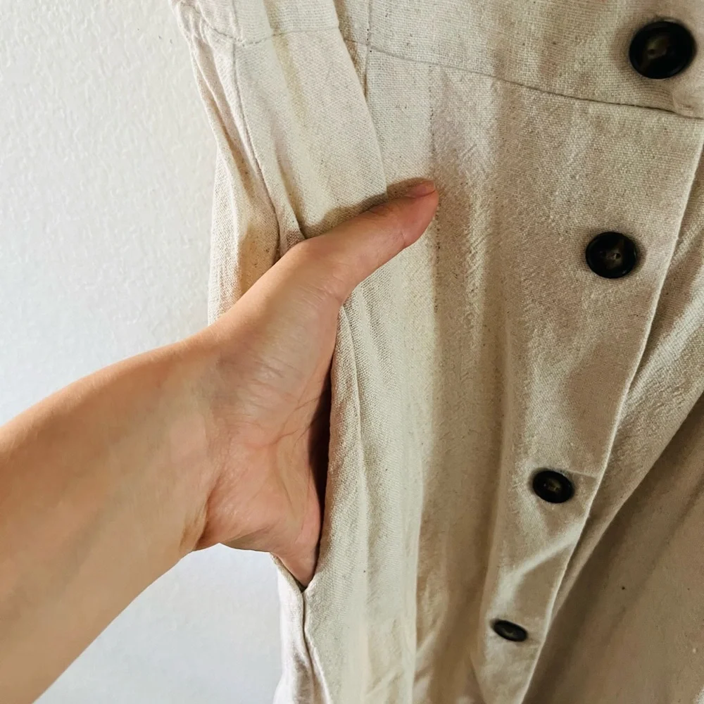 Monteau Cream Button-Front Midi Dress - Picture 7 of 10